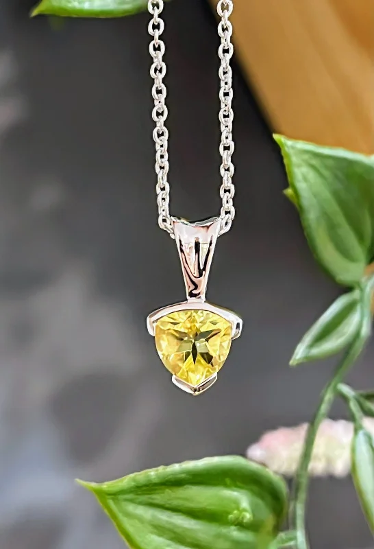 diamond heart necklaces for women -Unique & Co Sterling Silver Lemon Citrine Pendant Necklace