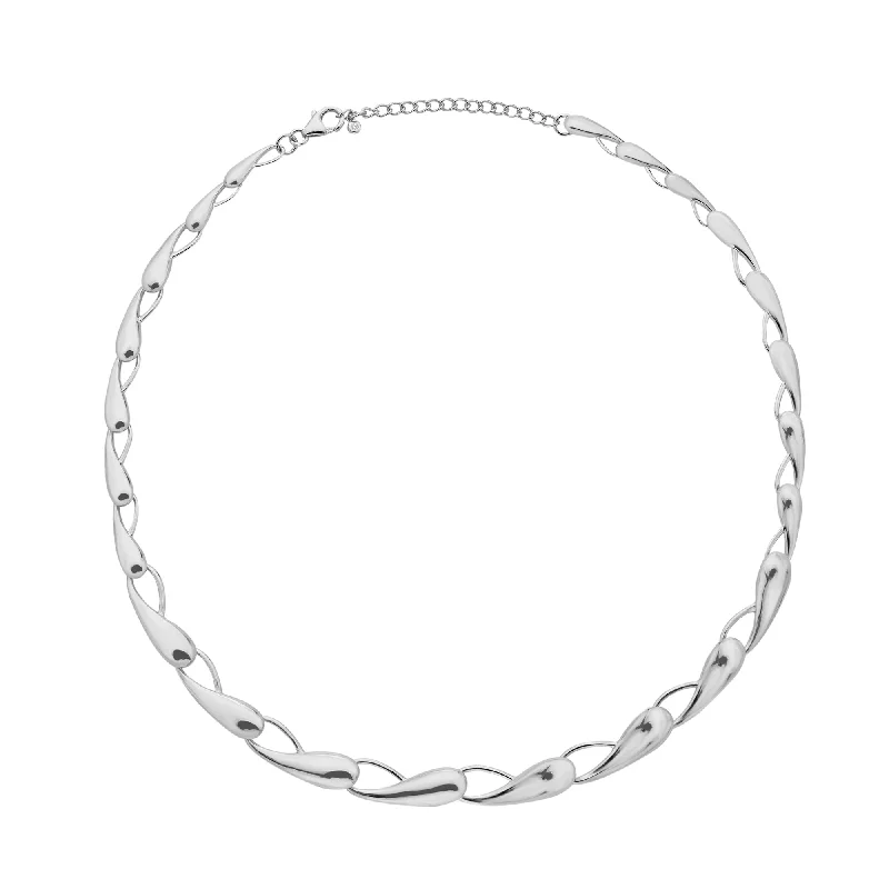 trendy choker necklaces for women -Hot Diamonds Sterling Silver Tide Statement Necklace