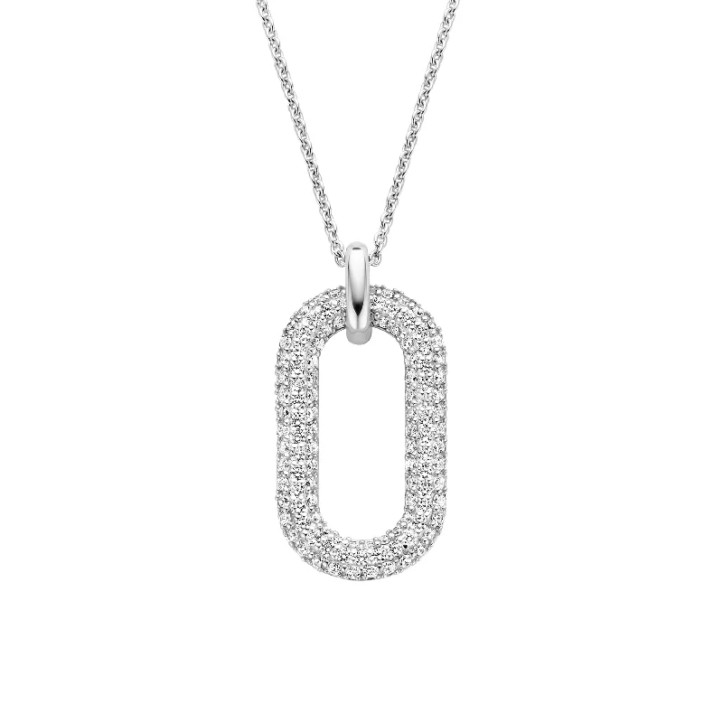 fashion-forward necklaces for women -Ti Sento Silver Cubic Zirconia Necklace