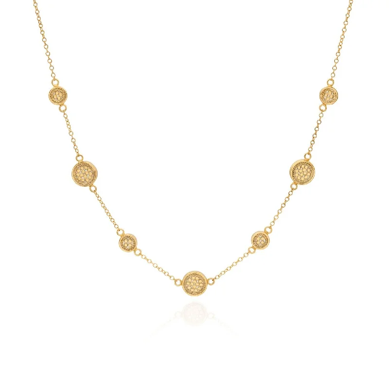 contemporary necklaces for women -Anna Beck Classic Gold Station Necklace