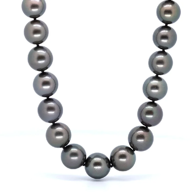 wedding necklaces for women -Black Tahitian Pearl Necklace