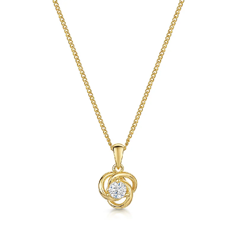 unique charm necklaces for women -Jools Gold Vermeil Cubic Zirconia Circles Knot Pendant Necklace