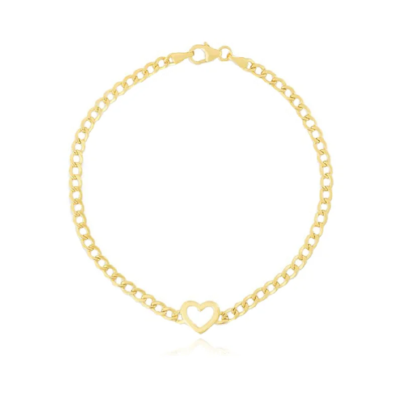 Curb Heart Bracelet