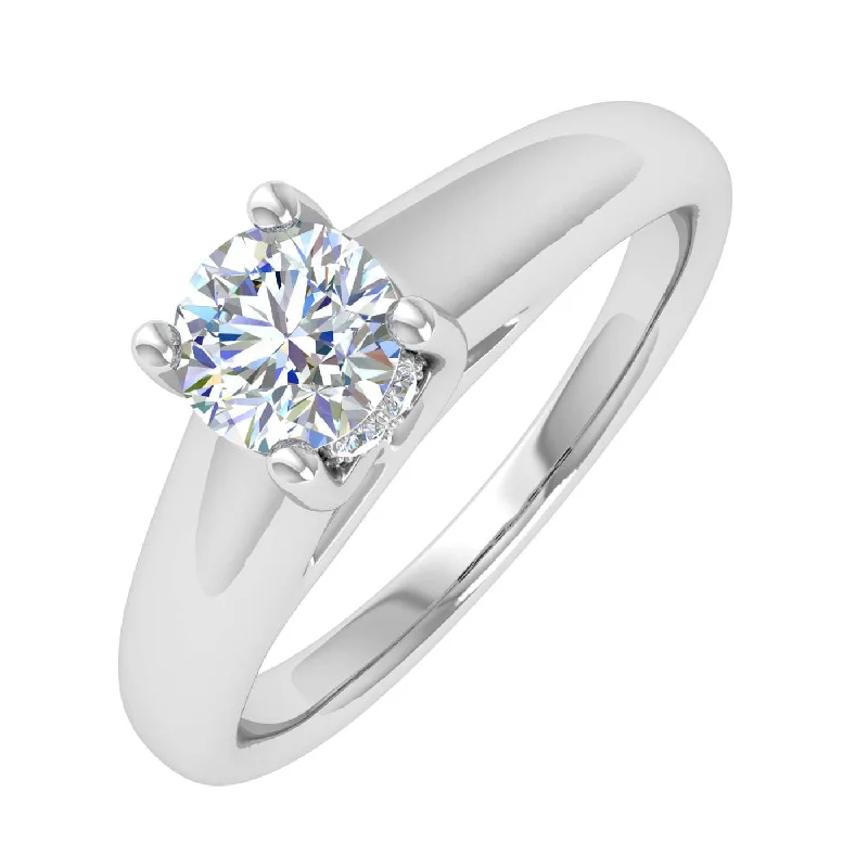 luxury gemstone engagement rings -1/2 Carat Solitaire Diamond Engagement ring in Gold - IGI Certified