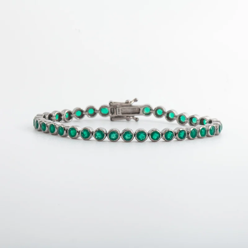 Green Onyx Petite Dot Tennis Bracelet