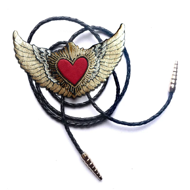 unique necklaces for women -WINGED HEART . bolo