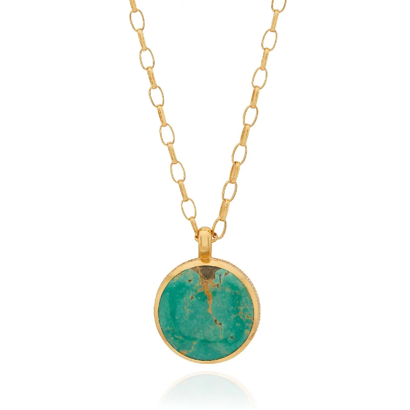 stunning statement necklaces for women -Anna Beck Gold Turquoise Pendant Necklace