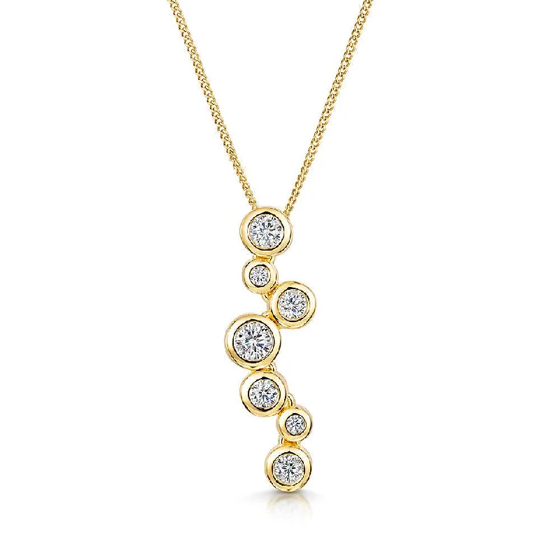 classic diamond necklaces for women -Bubble Pendant With Seven Cubic Zirconia Stones