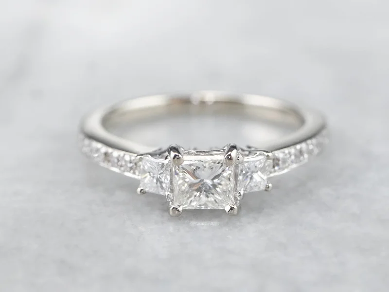 timeless engagement rings for women -Modern Princess Cut Diamond Engagement Ring