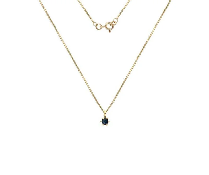 wedding day necklaces for women -9ct Yellow Gold Sapphire Claw-set Pendant Necklace