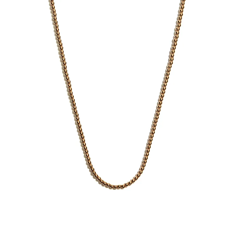 women’s sparkling necklaces -14ct Yellow Gold Beads Necklace