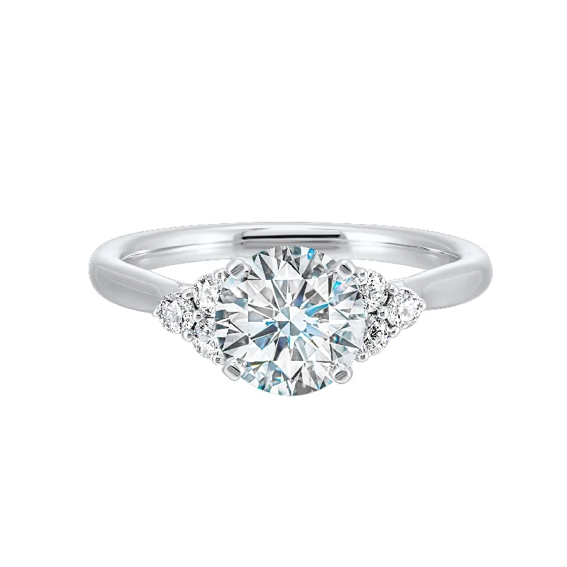 engagement rings with black diamonds -1/5 Ctw Daphne Diamond Engagement Ring Setting in 14 Karat White Gold