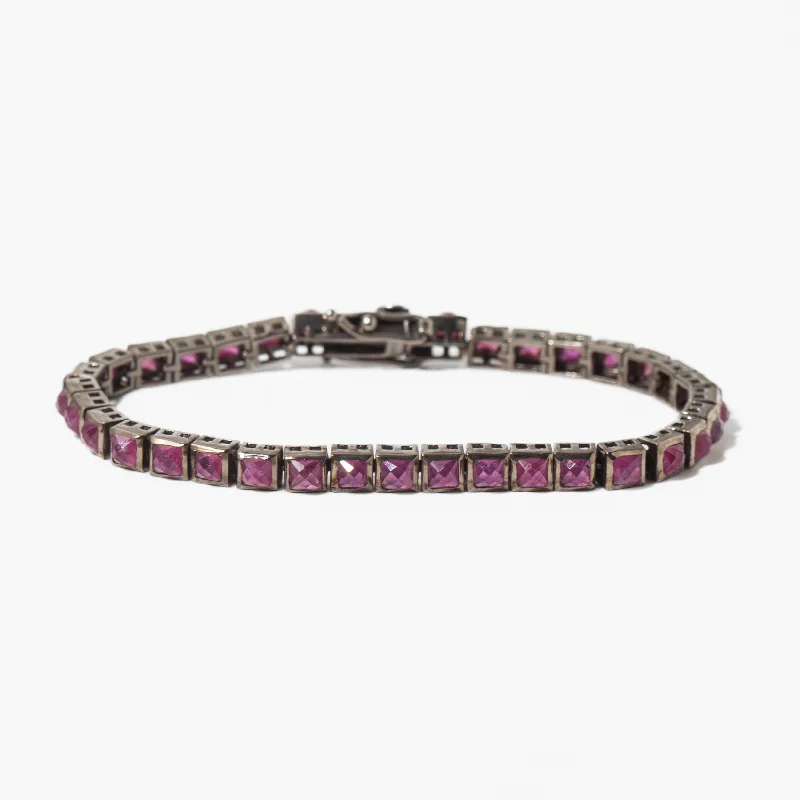 Ruby Mini Tile Tennis Bracelet