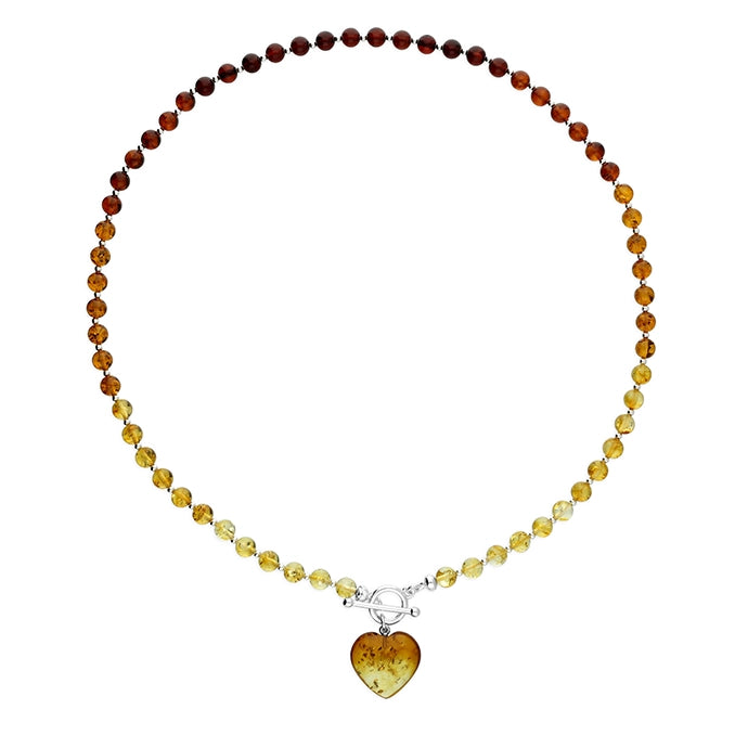 women’s designer choker necklaces -Sterling Silver Amber Charm Necklace