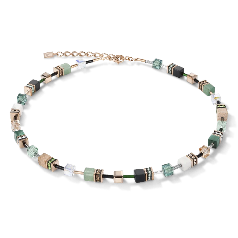 long necklaces for women -Coeur De Lion Green GeoCUBE Necklace