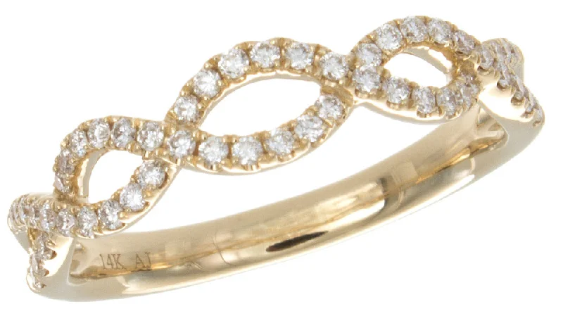 14K Yellow Gold 0.25ctw Diamond Twist Band