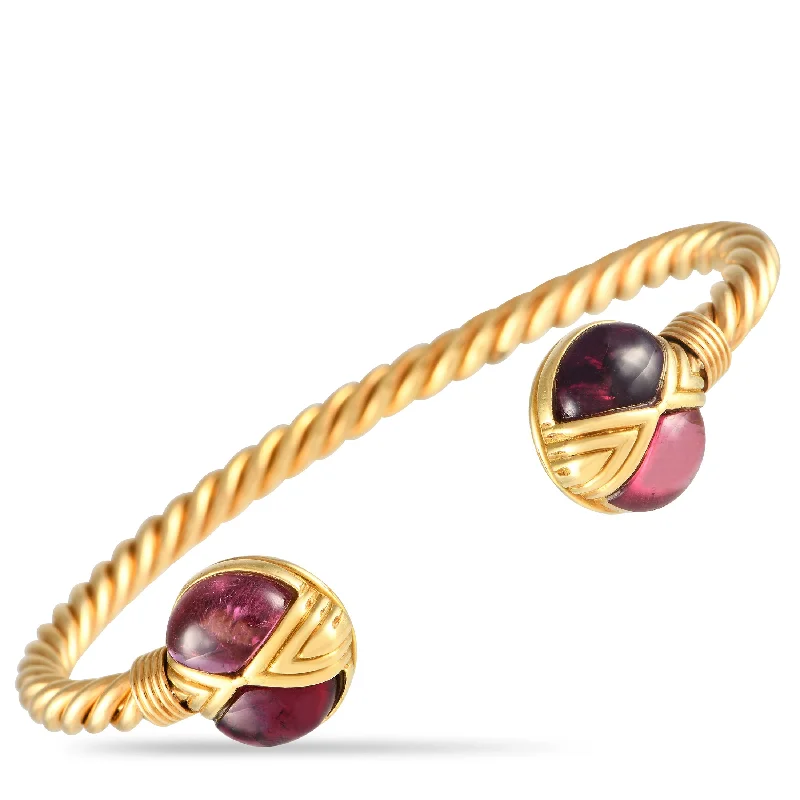 Bvlgari 18K Yellow Gold Tourmaline Bracelet BV01-101524