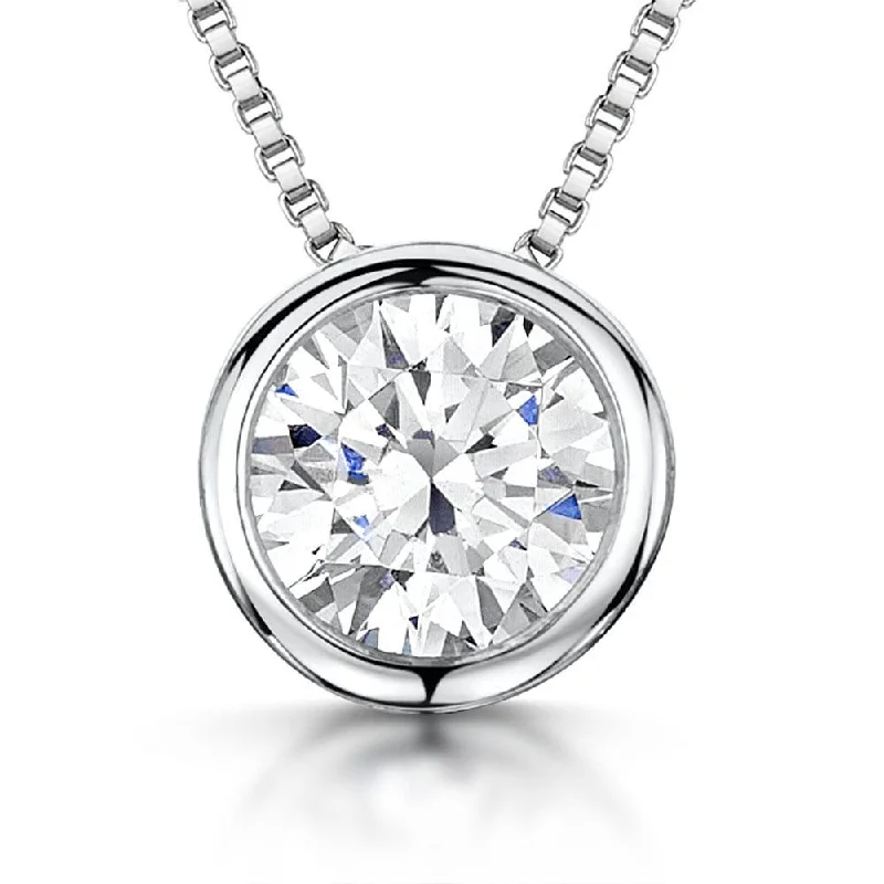 contemporary necklaces for women -Jools Sterling Silver Cubic Zirconia Petite Pendant Necklace