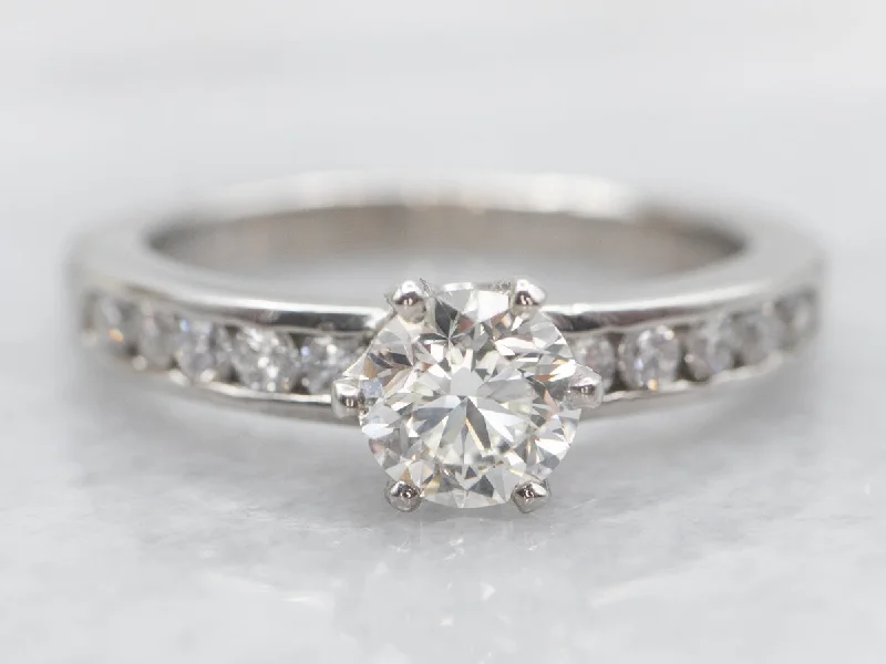 custom-made engagement rings for women -Modern Platinum GIA Certified Diamond Engagement Ring