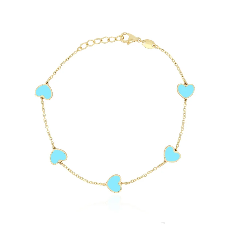 Turquoise Heart Station Bracelet