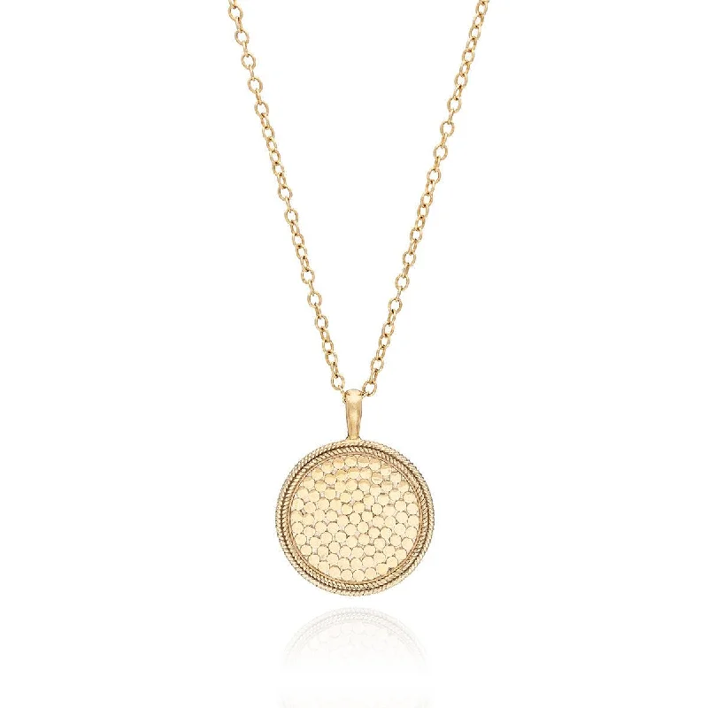 luxury pendant necklaces for women -Anna Beck 18ct Gold Vermeil Classic Large Medallion Necklace