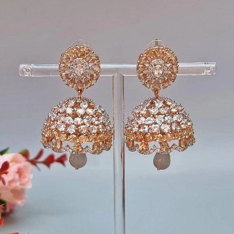 Haya Silver AD Jhumka Earrings