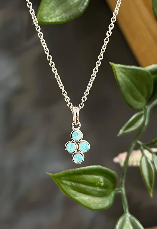 stunning statement necklaces for women -Unique & Co Sterling Silver Turquoise Pendant Necklace