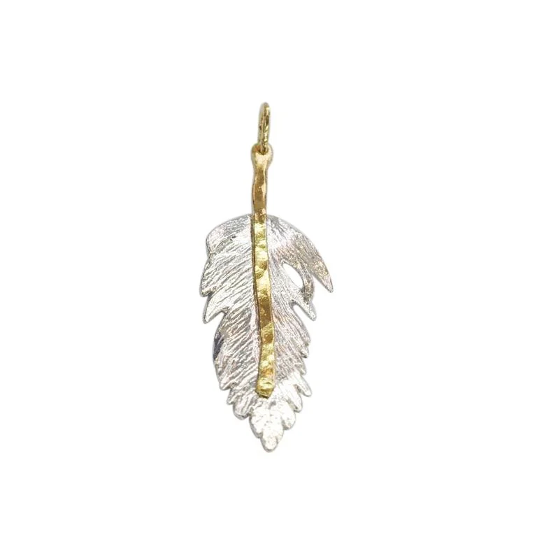 silver chain necklaces for women -Saphirim Feather Pendant