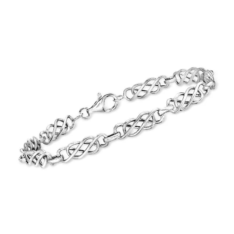 Ross-Simons 14kt White Gold Double-Infinity Link Bracelet