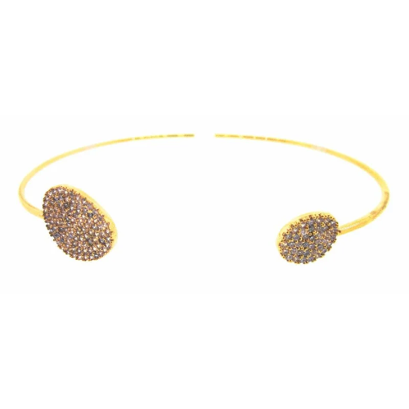 TAI Open Cuff Pave CZ Bangle-Gold