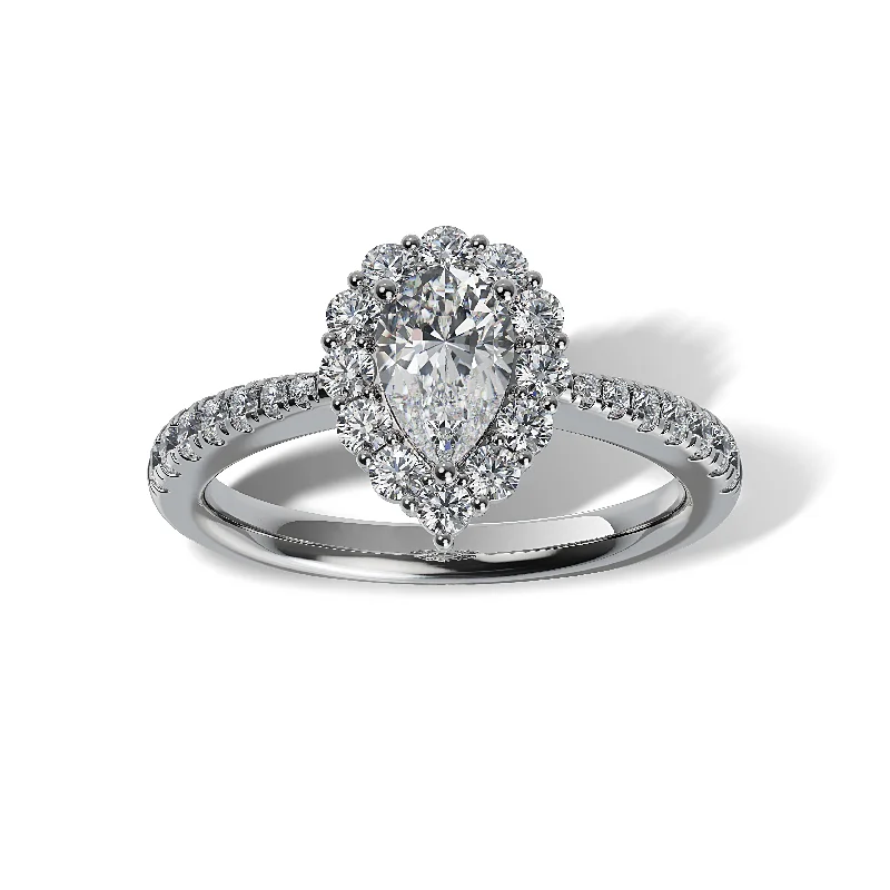 luxury gemstone engagement rings -Lab Grown Diamond Halo Engagement Ring