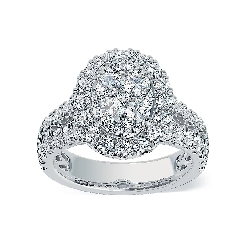 women’s wedding and engagement rings -Lab Grown Diamond Halo Engagement Ring