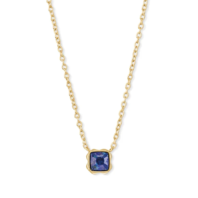 custom necklaces for women -Coeur De Lion September Birthstone Gold Lapis Lazuli Necklace