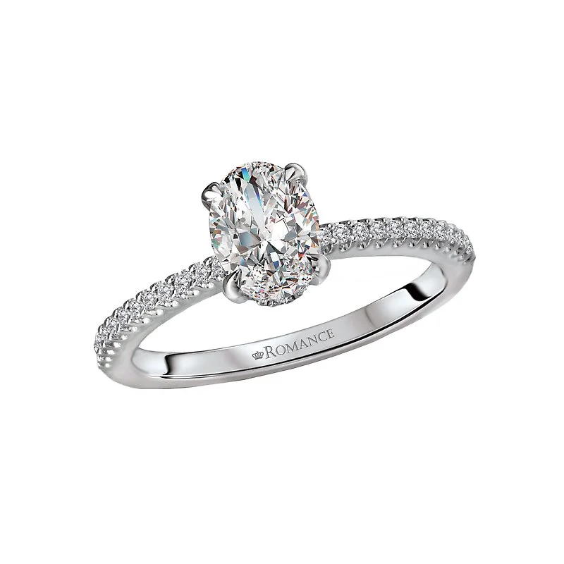 silver diamond engagement rings -14kw Gold Hidden Halo Engagement Ring Setting