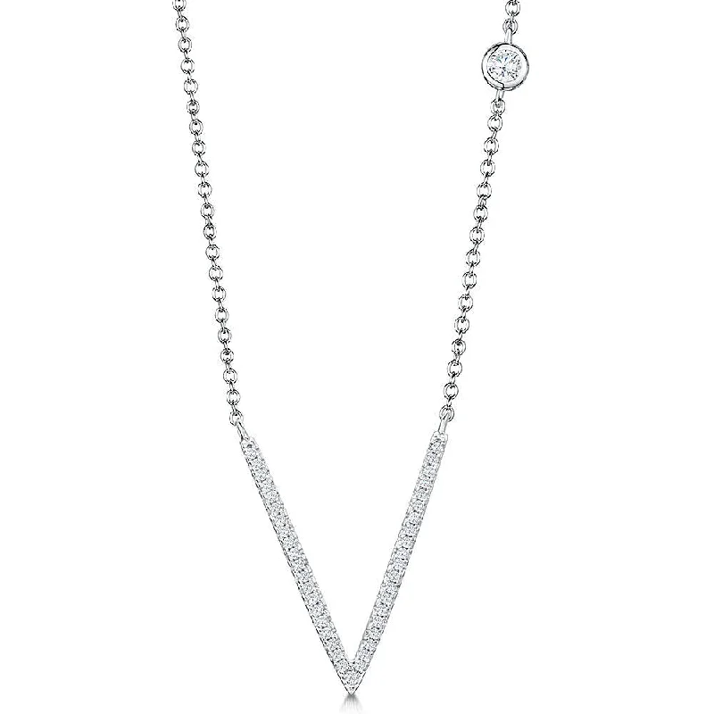 stylish modern necklaces for women -Jools Sterling Silver V-Shaped Necklace