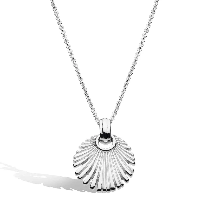 minimalist necklaces for women -Kit Heath Radiance Sterling Silver Fan Necklace