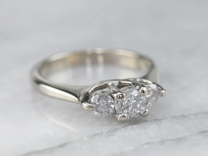 women’s unique gemstone engagement rings -Three Stone Diamond Engagement Ring