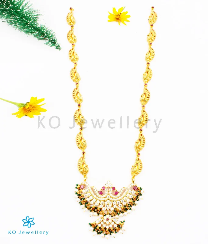 luxury gold necklaces for women -The Ninasam Silver Peacock Necklace