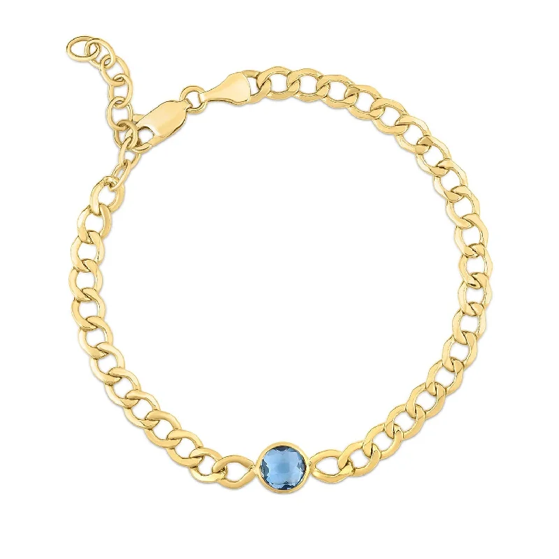 Blue Topaz Curb Bracelet