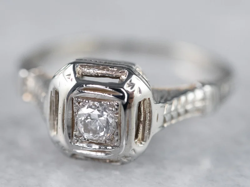 timeless engagement rings for women -Art Deco Diamond Engagement Ring