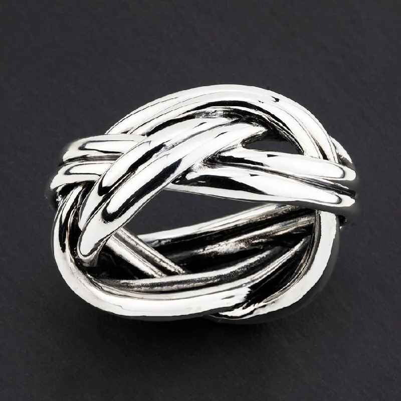 Extra Big Heavy Silver Braided Bangle Bracelet