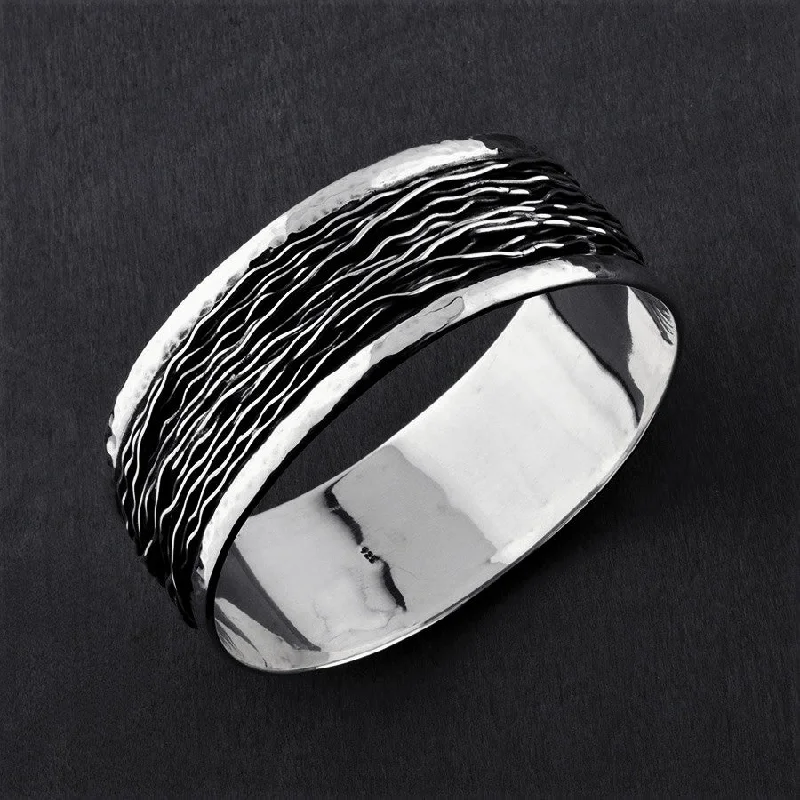 Chunky Mexican Silver Wire Bangle