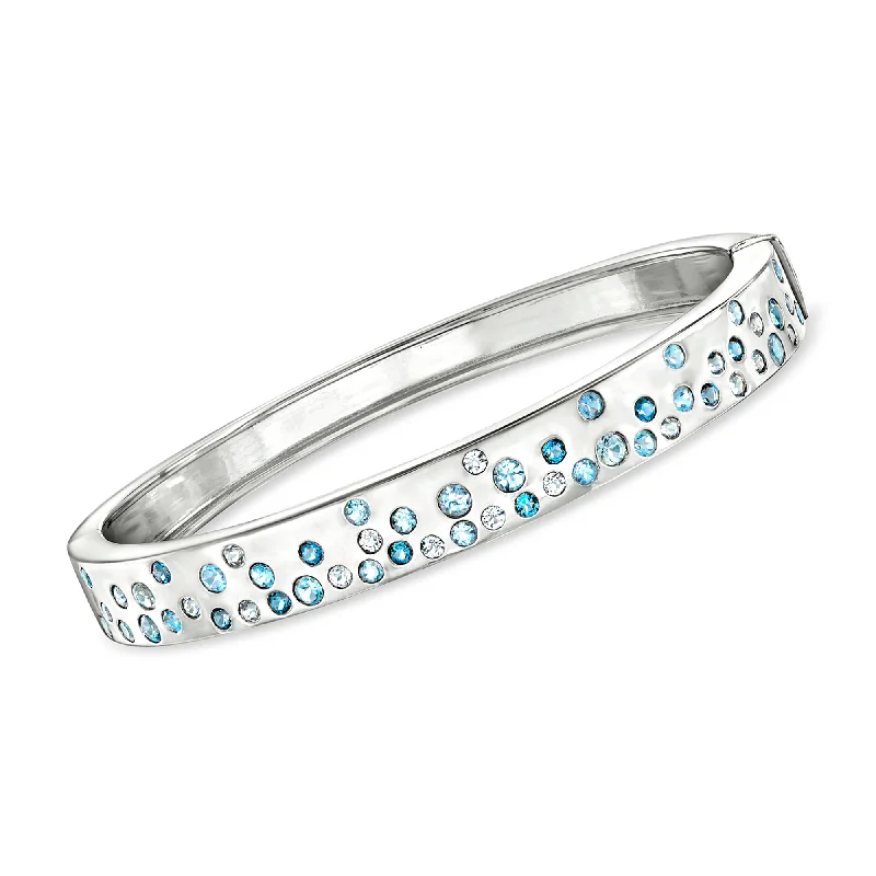 Ross-Simons Tonal Blue Topaz Bangle Bracelet in Sterling Silver