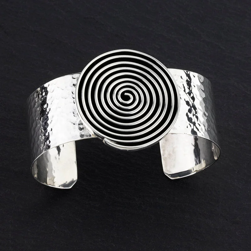 Taxco Silver Spiral Swirl Cuff Bracelet