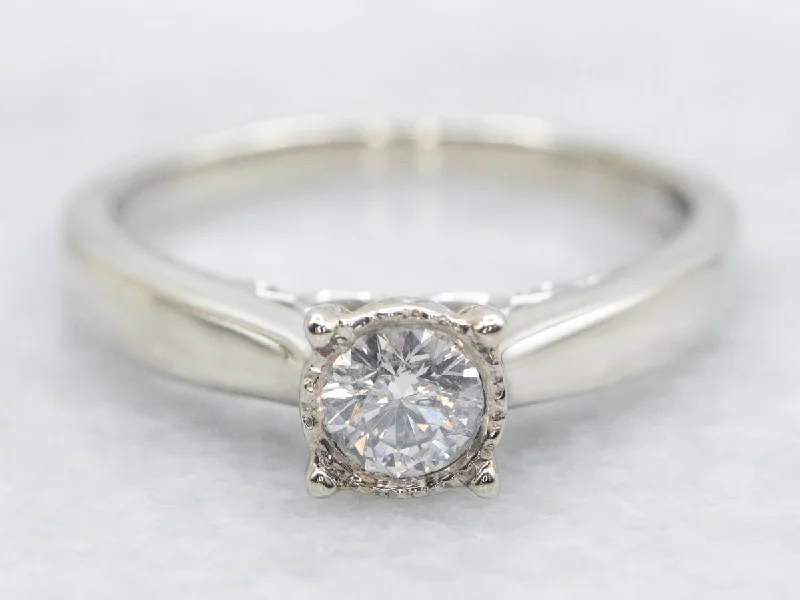 timeless engagement rings for women -High Profile Diamond Solitaire Engagement Ring