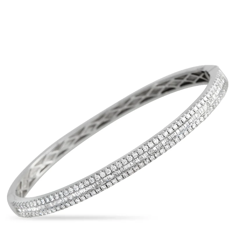 LB Exclusive 18K White Gold 1.70 ct Diamond Bangle Bracelet