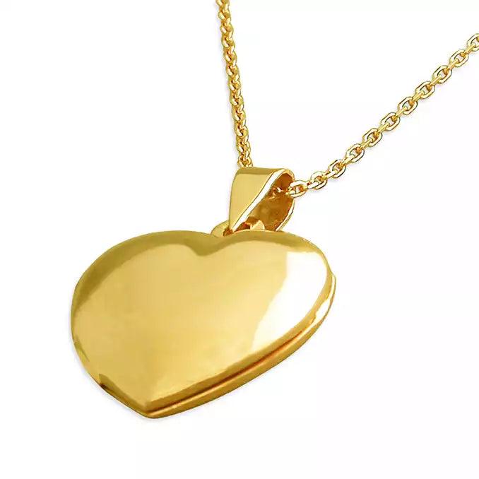 long necklaces for women -Gold Sterling Silver Heart Locket Necklace