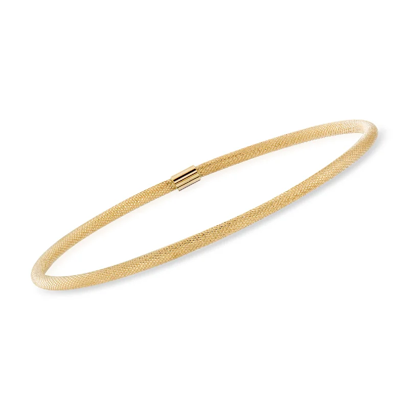 Ross-Simons Italian 14kt Yellow Gold Textured Bangle Bracelet