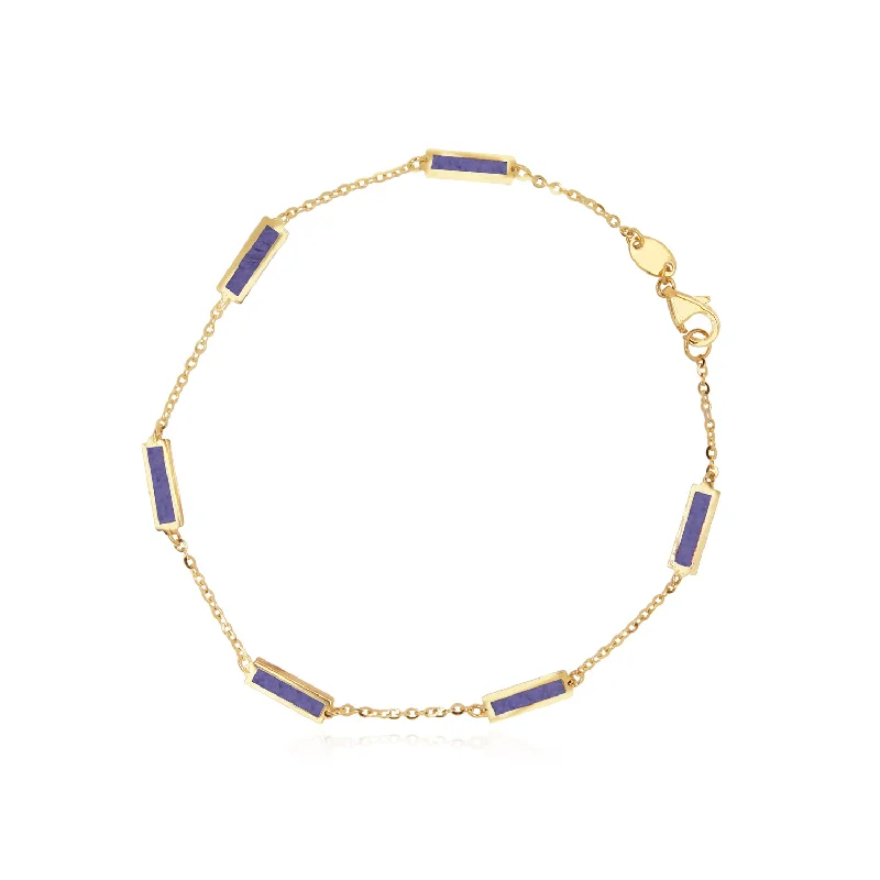 Amethyst Bar Chain Bracelet