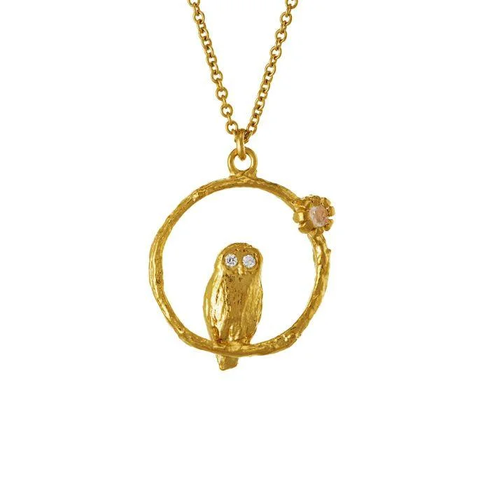 luxury necklaces for women -Alex Monroe Owl And Moonstone Necklace